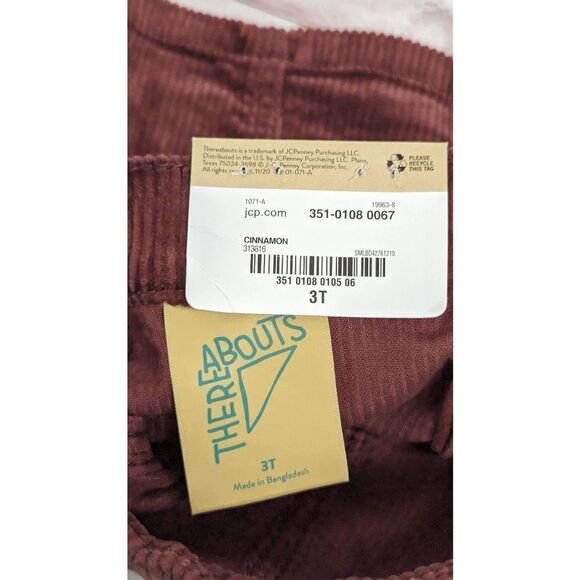 There Abouts Girls Size 3T Cinnamon Red Skirt Corduroy Button Back Toddler - Picture 3 of 8